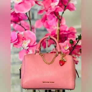 Michael Kors Pink Satchel with Gold Accents
